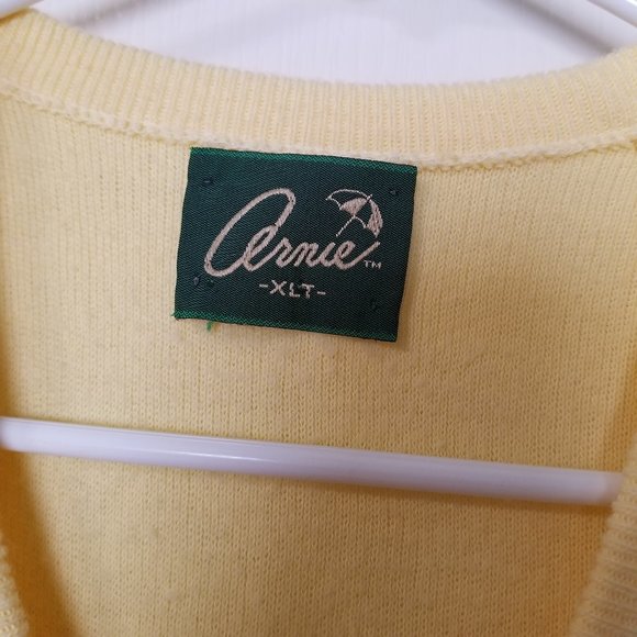 Vintage "Arnie" Yellow Sleeveless V-Neck Sweater Vest Size XLT - Picture 3 of 5